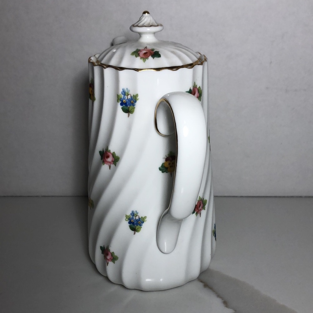 Coffee POT ENGLAND MINTONS Floral with Gold Accents - Picture 2 of 8